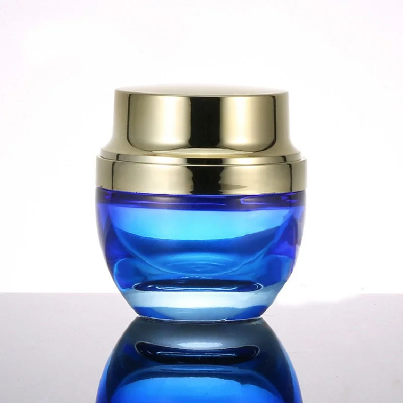 

50G blue/green/purple/pink glass jar pot tin cream/art nail/essence/gel/moisturizer/face mask/mask gel skin care pot packing