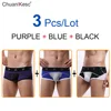3 Pcs/Lot Sexy men's underwear low waist short flat leg pants big u-bag breathable underwear men's bikini underwear 1