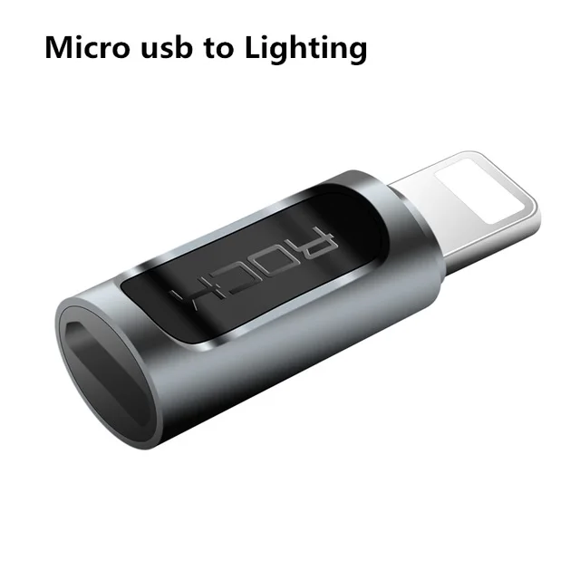 Адаптер-адаптер ROCK micro usb для освещения USB-C 3,1 OTG конвертер type-c type C для смартфонов Android разъем для зарядки и передачи данных - Цвет: Micro to Lightning