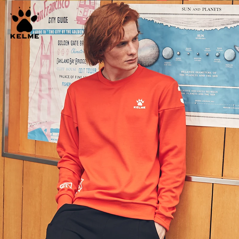 Бренд KELME мужская толстовка с круглым вырезом мужские повседневные толстовки