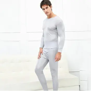 

Men's 100% Pure Knit Silk Long Warm Thermal Underwear Pajama Set L - 2XL