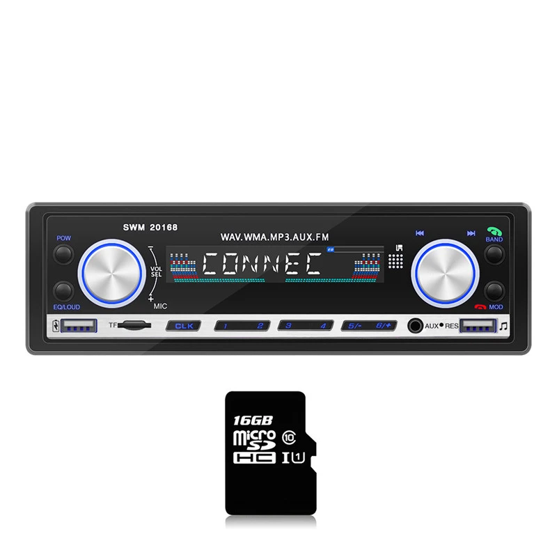 Radio and 16GB Card SWM автомобильный mp3-плеер Быстрая зарядка мультимедиа автостерео радио Coche Sd Mic Fm Bluetooth Dual Usb автомобильный аудио стерео радио Авторадио - Цвет: Radio and 16GB Card