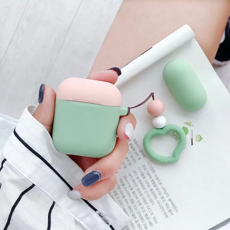 Популярный розовый чехол для брелка наушников Airpods 1/2 сумки аксессуары iPhone
