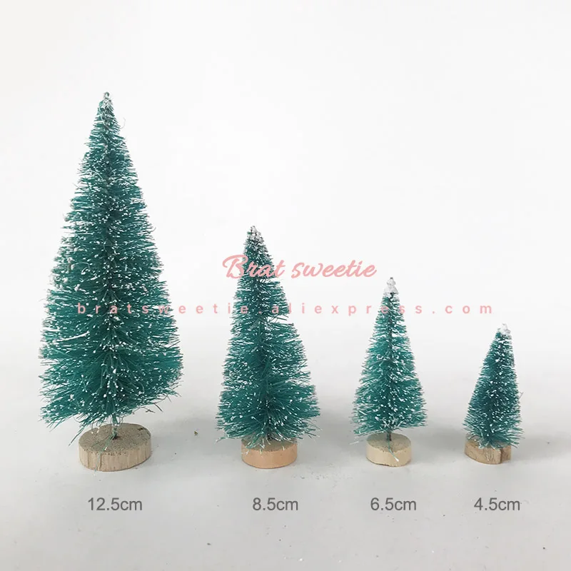 4pc mini tree Green Мини Рождественская елка искусственная сосна венок олень Олень DIY Дерево Санта эльф Снежный Мороз деревенский дом рождественские украшения - Цвет: 4pc mini tree Green