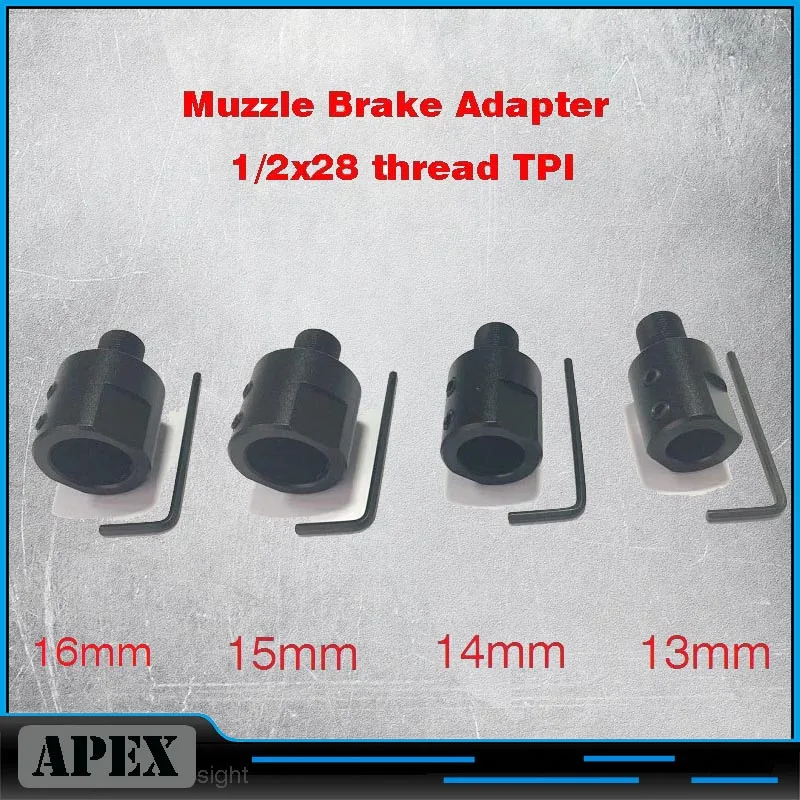 X28 Barrel-Adapter Muzzle Compensator 16mm 1/2-28 for 13 14 15 Diameter-Non-Threaded