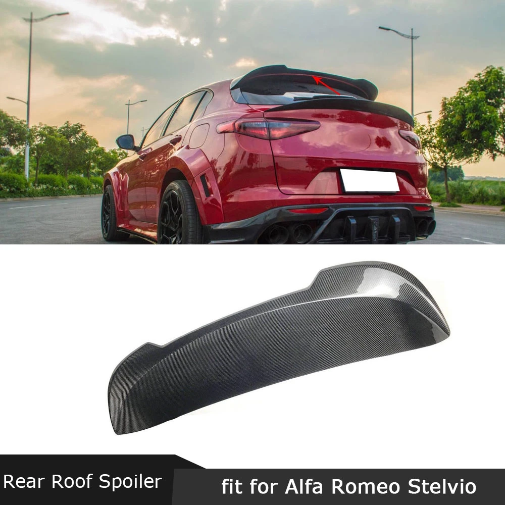 Для Alfa Romeo Stelvio задний спойлер на крышу из углеродного волокна задний лобовое стекло крылья накладка наклейка для автомобиля Стайлинг
