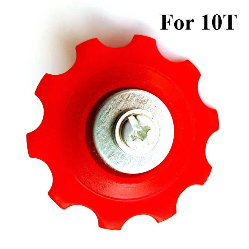 10T red 1 шт. велосипед задний переключатель Плоский Режущий диск для 6/7/8S MTB дорожный велосипед 10 T/13 T/15 T Велоспорт направляющий шкив роликового подшипника аксессуары для верховой езды - Color: 10T red
