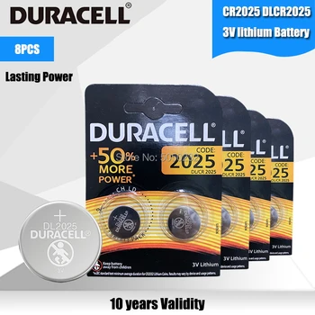 

8PCS Original for DURACELL CR2025 Button Cell Battery 3V Lithium Batteries for Watch Toy Computer Calculator Control DLCR 2025