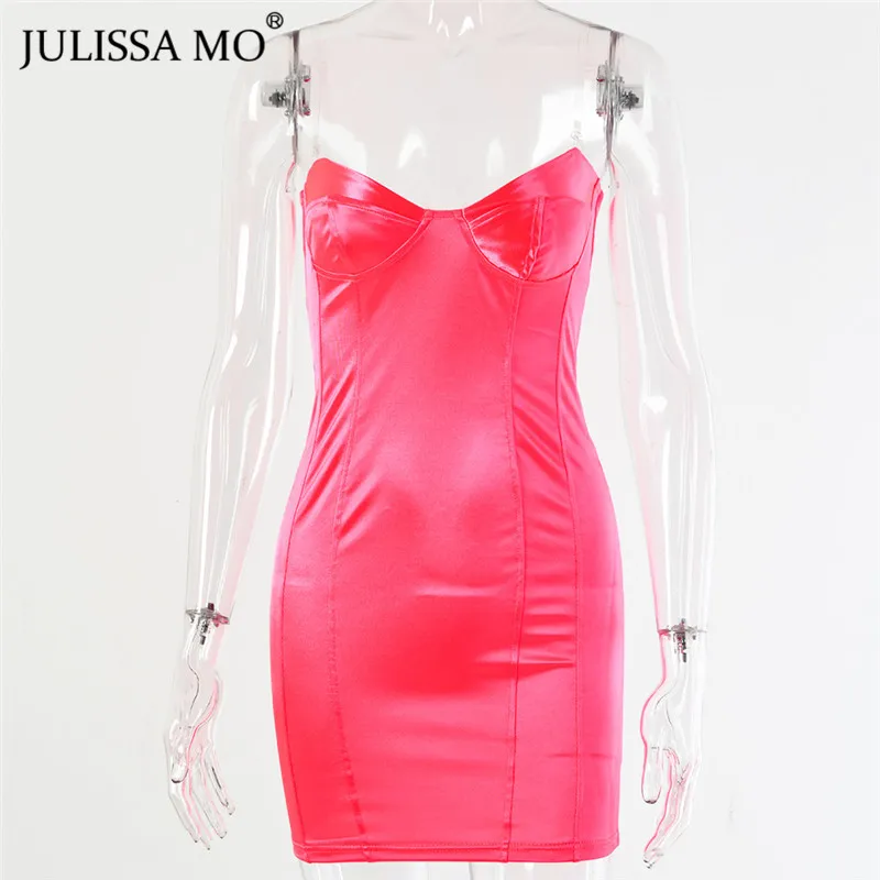 JULISSA MO красное летнее платье без бретелек с открытой спиной женское сексуальное платье с открытыми плечами облегающее вечернее платье женские вечерние платья без рукавов Vestidos