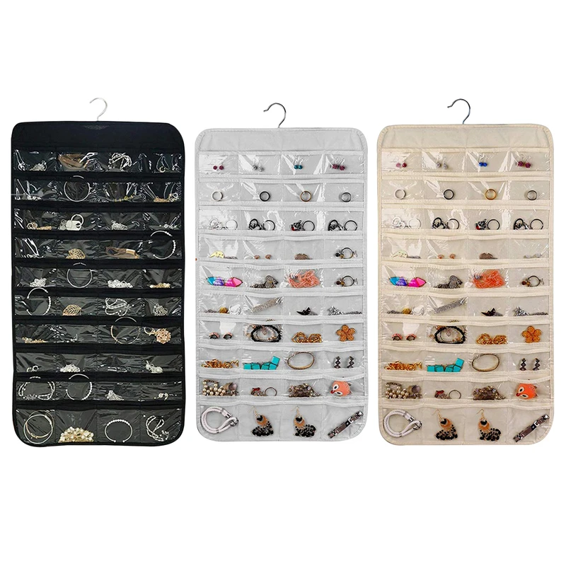 Органайзер для ювелирных изделий 80 карманов двухсторонний нетканый Прозрачный