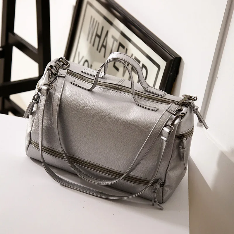 

2018 New Style Large Bag Korean-style Washed Leather WOMEN'S Bag New Style Shoulder Bag Retro Bucket Bag Simple Soft Leather Sho