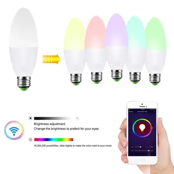 

Smart LED bulb WIFI LED bulb 6W dimmable light phone Remote Control Compatible with Alexa Google Home Voice Control bulb