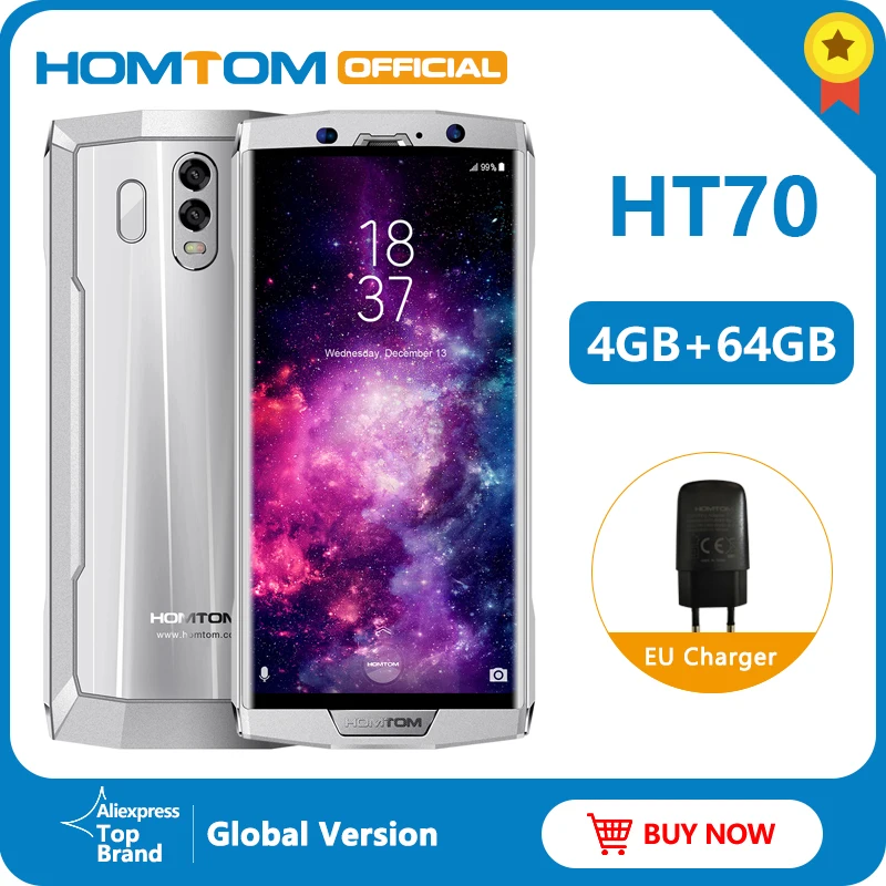 Глобальная версия HOMTOM HT70 10000 мАч большой аккумулятор 4 Гб 64 Гб мобильный телефон MTK6750T 6,0 дюймов HD+ восьмиядерный смартфон с отпечатком пальца