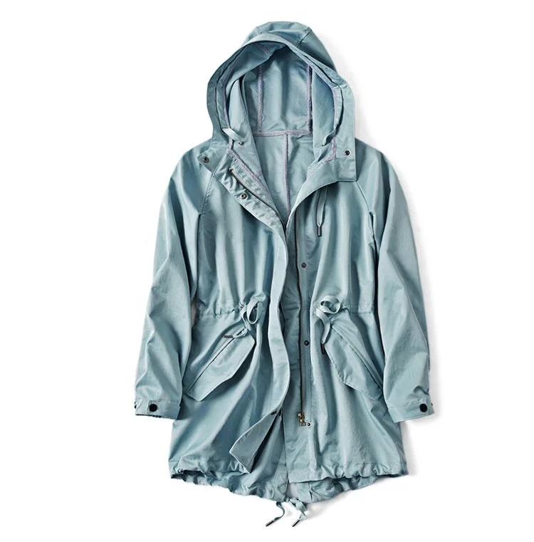 Spring and autumn new outdoor sports female candy color windproof rain long snowsuit windbreaker