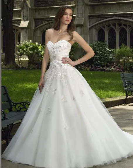 

Tulle Taffeta ball gown sweetheart open back lace-up lace appliques gems rhinestones beads bridal gown 2018 bridesmaid dresses