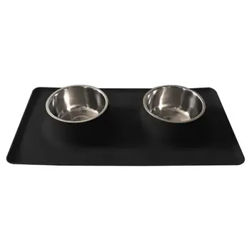 

Durable Suction Cup Silicone Integrated Pet Feeding Dog Double Bowl Leakproof Food Dispenser Safe Easy Cleaning House