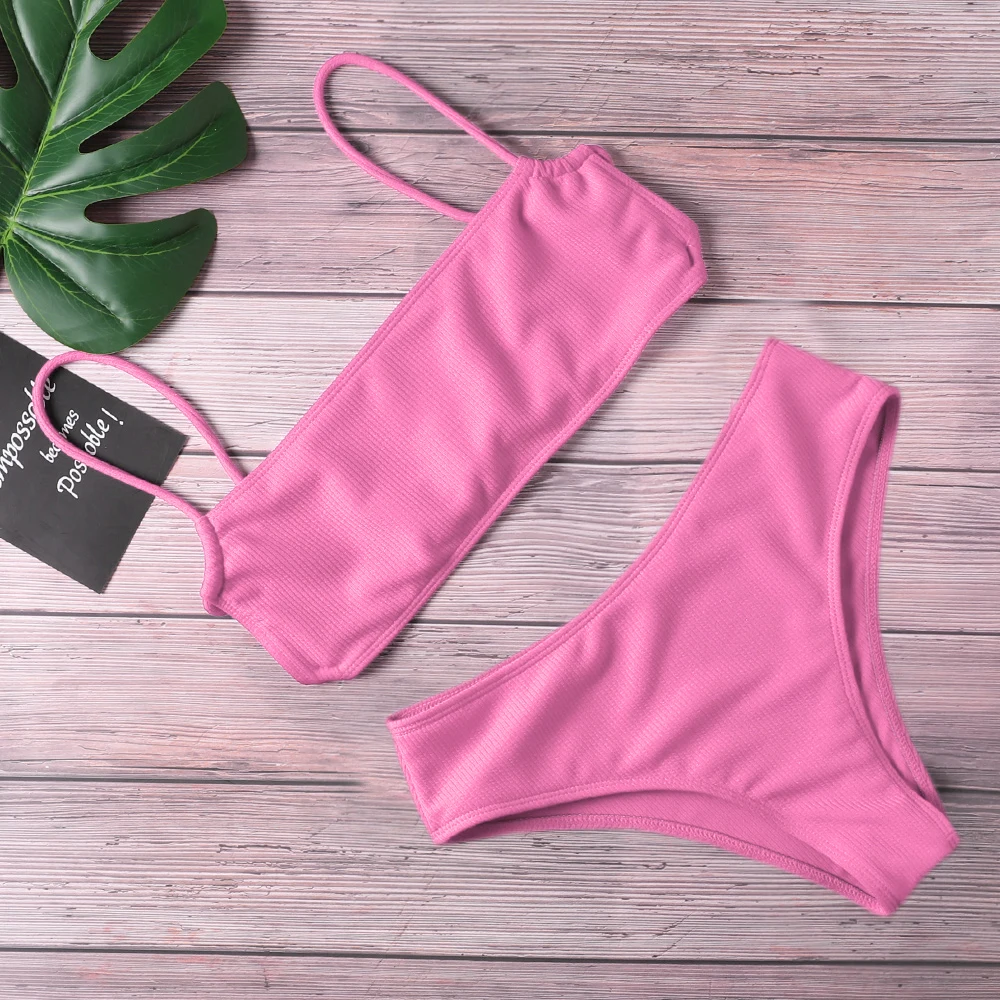 Hot Women Sexy Camisole String Bikini Pured Color Swimwear for Girls in Pool Party and Beach Suit |
