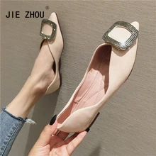 Новейшая Брендовая обувь; Модные женские водонепроницаемые Мокасины с острым носком, украшенные кристаллами; женская обувь на плоской подошве; удобные неглубокие повседневные туфли