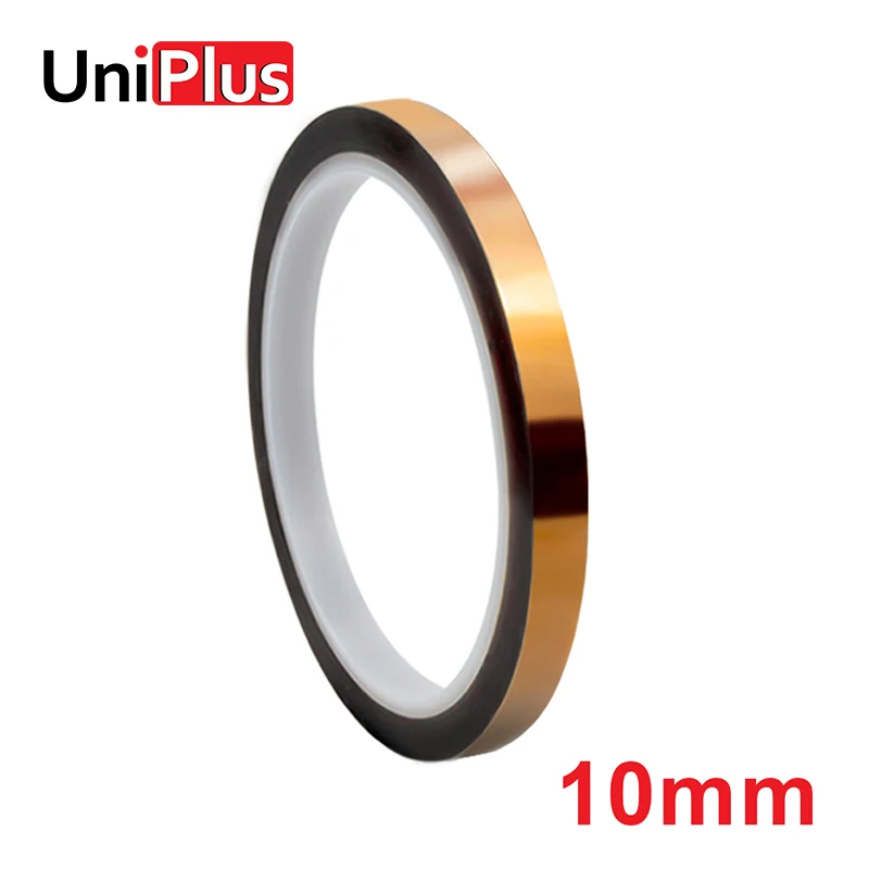 UniPlus-갈색 고온 내성 캡톤 테이프, 황금 손가락 접착 스티커, 33m 길이 전자 폴리이 미드 테이프