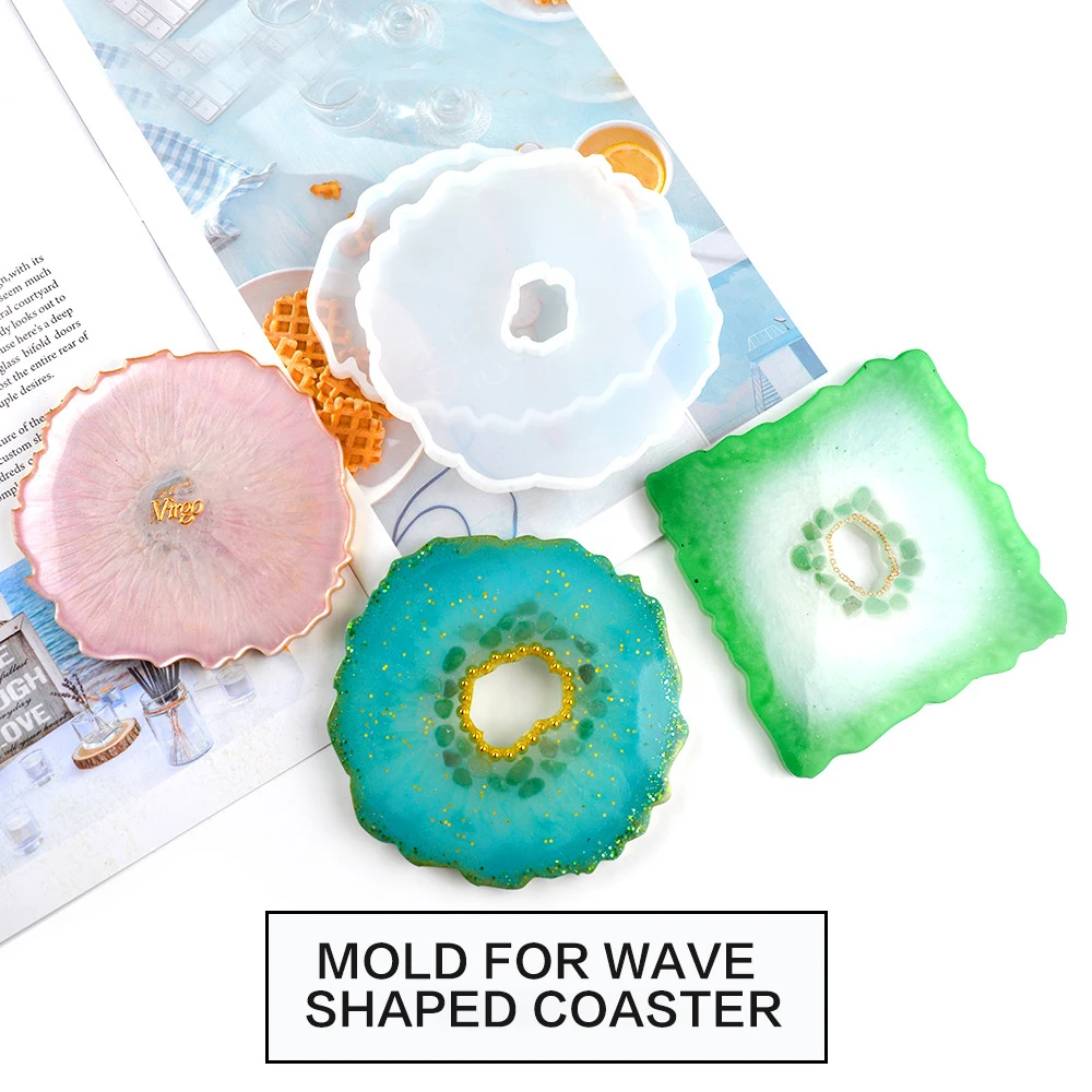 

Crystal Clear DIY Agate Coasters Resin Casting Mold Tool Customize Silicone Table Pad Epoxy Mould Craft Decoration