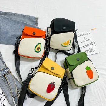 

Hit Color Ladies Crossbody Purses Cartoon Canvas Women Shoulder Messenger Sling Bags Diagonal Canvas Package