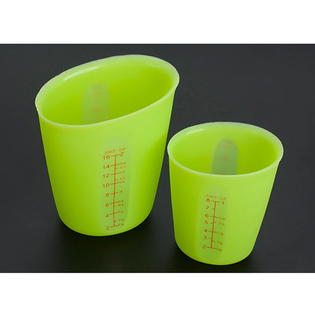 Silicone Measuring Cup Pinch&Pour Baking Tool Measurement With Scale Pinch Pour Mix Stir Cup