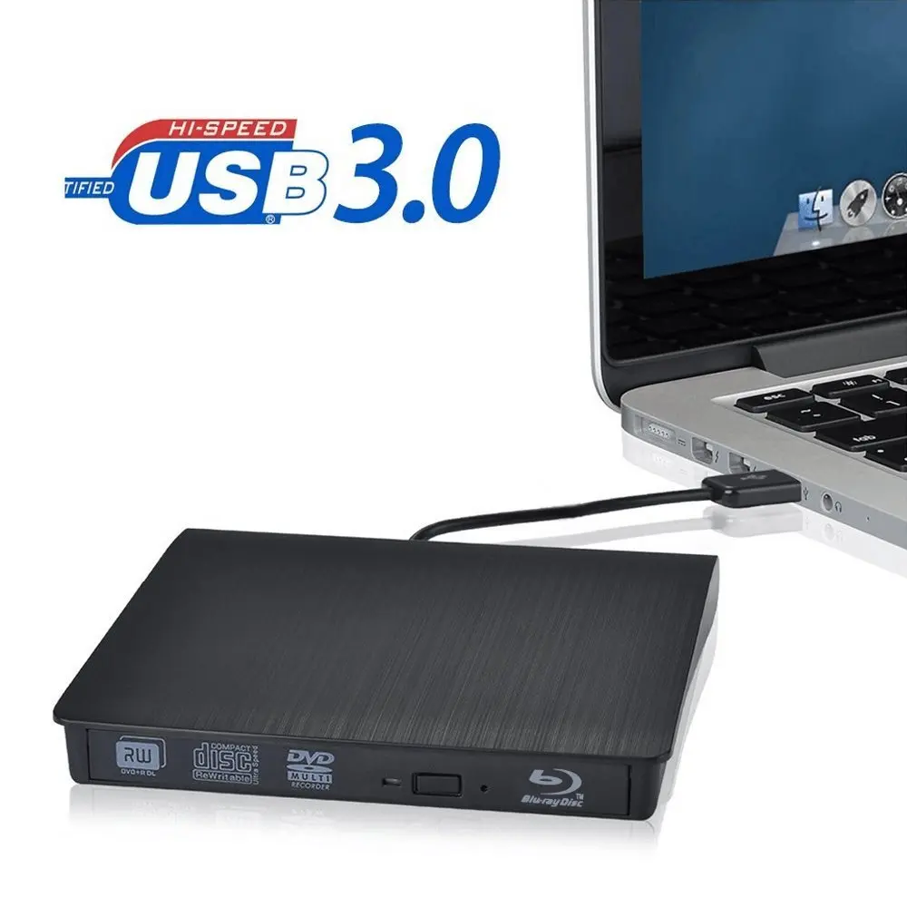 

CD/DVD Burner Blu-Ray Disc /CD/DVD Player External Blu-Ray Drive USB 3.0 3D Blu-Ray Disc Player DVD/CD-RW Burner For Macbook PC