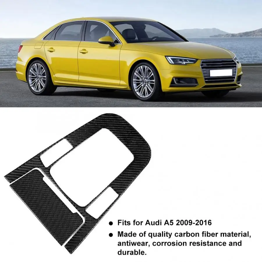 Углеродного волокна панель коробки передач Крышка Стикеры Подходит для Audi A4 A5 2009 2010 2011 2012 2013 украшение интерьера