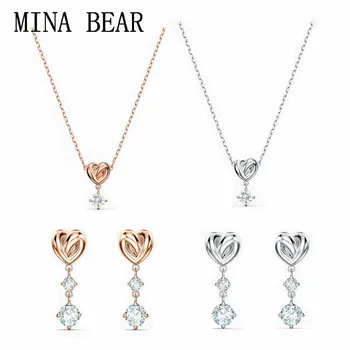 

SWA 2020 new high-quality fashion Eternal Love Rose LIFELONG HEART Lady Necklace To Send Girlfriend wife Birthday romantic gift