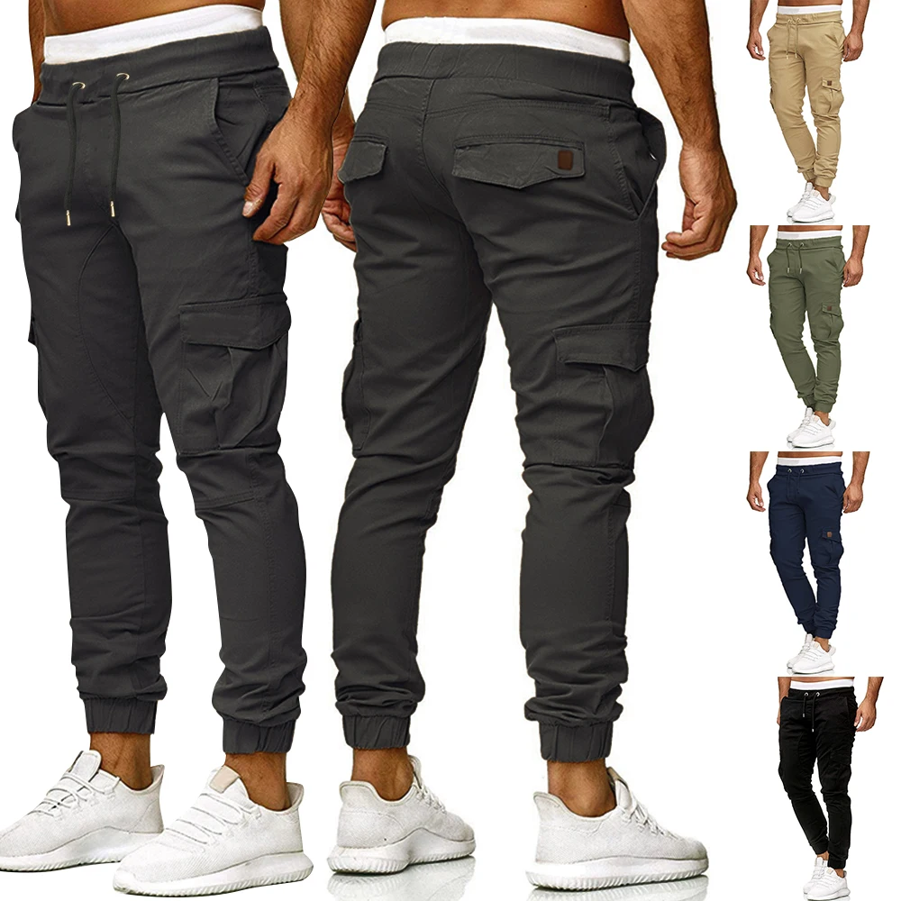 Men's Cargo Pants Multi color Pockets 