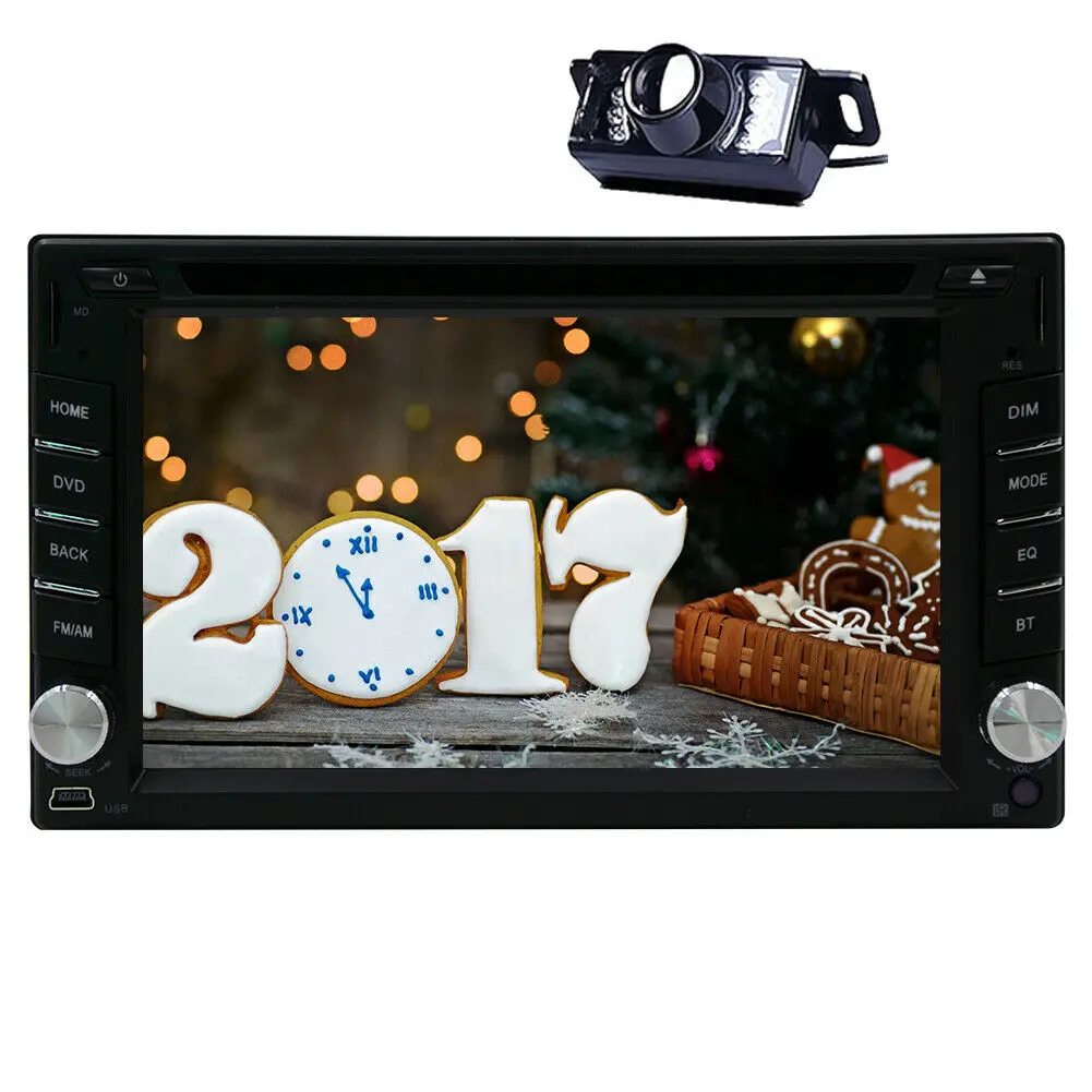 

6.2 Inch Double 2 Din Car Stereo Navigator HeadUnit GPS Free Map Card Car CD DVD Player BT In Dash FM AM Radio Receiver +Camera
