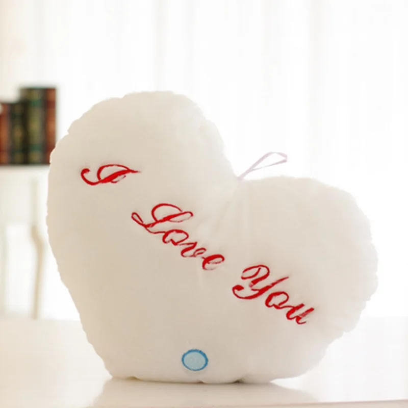 heart-white Светодиодный светящийся светильник в виде звезды, плюшевые игрушки, светящаяся темная подушка, куклы для детей - Цвет: heart-white