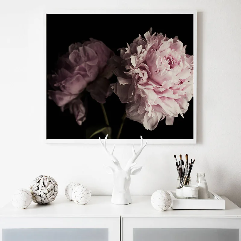 Постеры и принты пионов розовый плакат на холсте букет картина с цветами большая