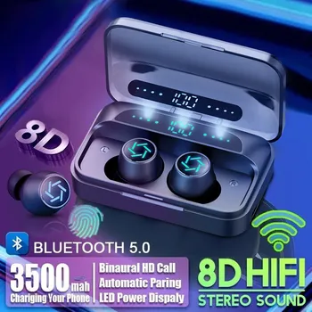 

Cewaal Bluetooth V5.0 Earphones Wireless Headphones With Microphone Sports Waterproof Headsets 3500mAh Charging Box For Android