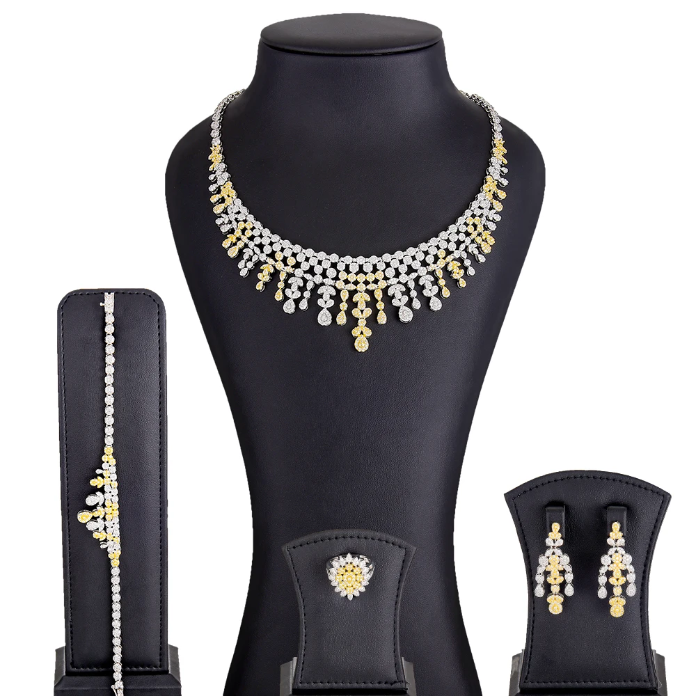 Soramoore Luxury African Tassel 4PCS Jewelry Set For Women Wedding Party Naija Bride Necklace Dubai Bridal Dress | Украшения и