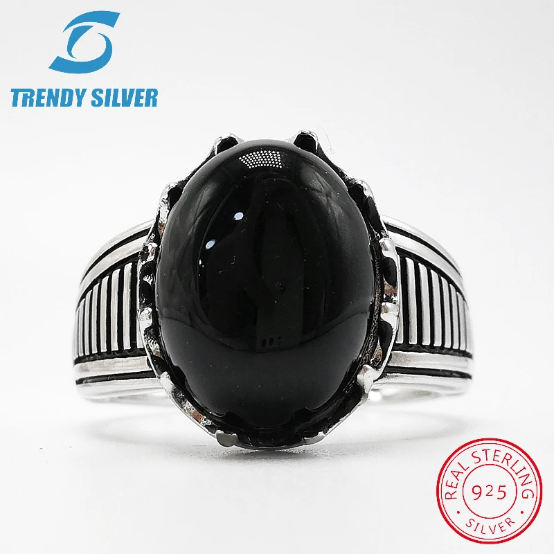 Серебро 925 ювелирные изделия мужские кольца мужские аксессуары бирюзовый драгоценный камень натуральный черный оникс Красный Агат модное серебристое TCR409