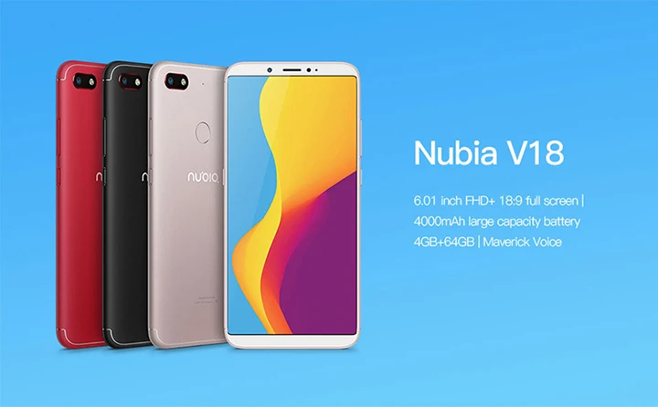 Глобальная версия zte Nubia V18 4 Гб 64 Гб 6,0" Смартфон Snapdragon 625 2160*1080 Восьмиядерный 18:9 4000 мАч 13 МП мобильный телефон