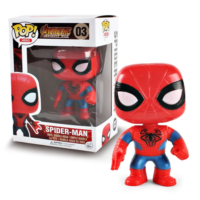 FUNKO поп фигурка игрушки Мстители 4 Marvel Бесконечная война Американский капитан паук фигурка мужчины игрушка для детей подарок на день рождения - Цвет: 1