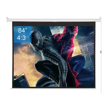 

Electric Motorized Projector Screen with Multi Aspect Ratio Function 84 inch 4:3 Home Theater 4K Ultra HD Ready Projection