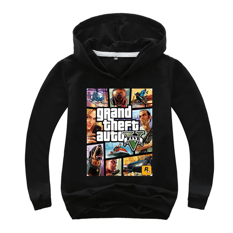 Новинка 2020 года Весенние толстовки для мальчиков Уличные Gta 5 Детская одежда