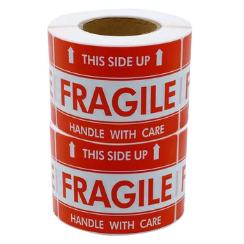 

2 Rolls of FBA Barcode Sticker Warning Sign Self Adhesive Warning Caution Conspicuity Sticker(Red)