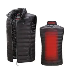 Уличный мужской жилет с электрическим подогревом, USB нагревательный жилет, зимняя Тепловая ткань, перо, горячая Распродажа, походная теплая куртка для охоты