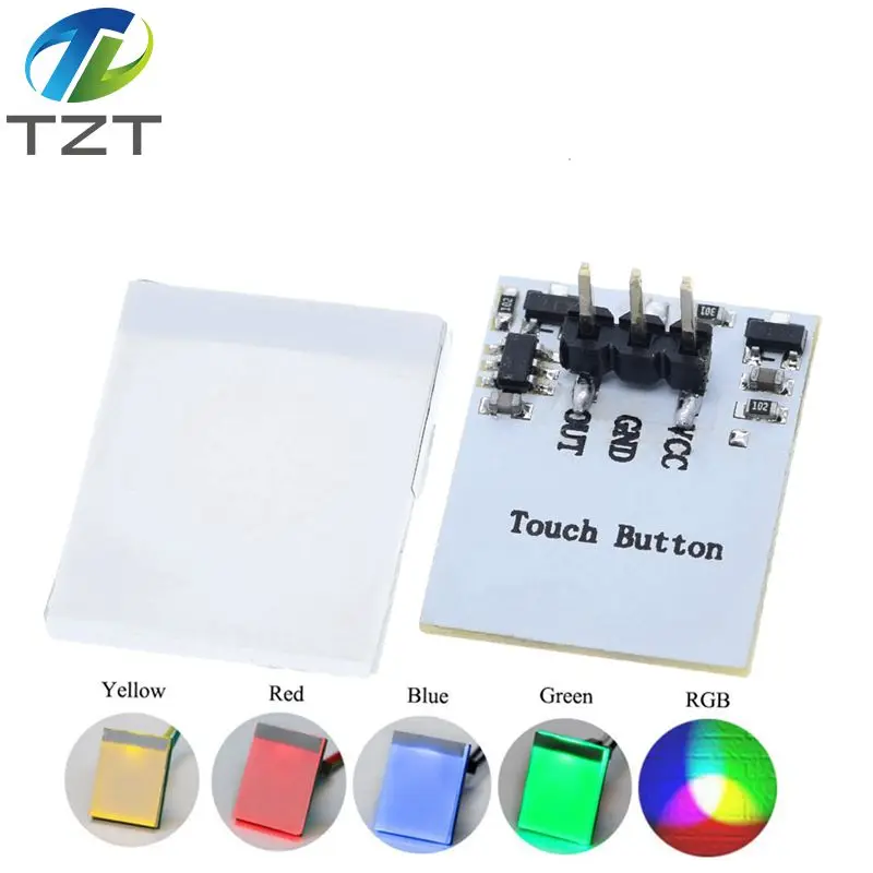 

Green Blue Red and Yellow Color RGB Capacitive touch switch button module 2.7 V to 6 V module anti-jamming is strong HTTM series