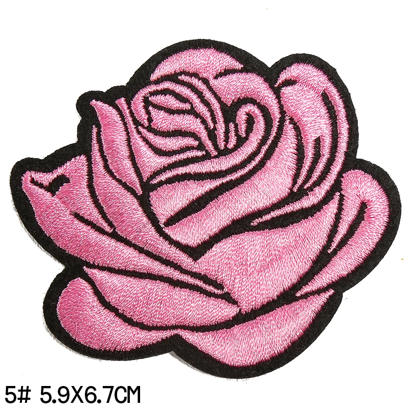 Цветок розы, железные нашивки для одежды, вышитые клеевые термоклеевые палочки для одежды, аксессуары для шитья, нашивки для вышивки - Цвет: pink