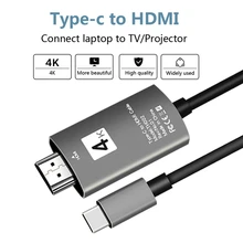 USB-C type-C к HDMI 4K* 2K UHD HDTV адаптер для samsung Galaxy S8 S8+ MacBook серый