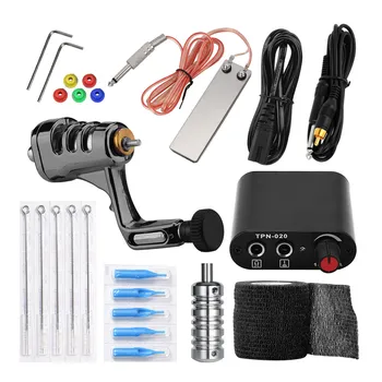 

New Rotary Tattoo Machine Set For Shader Liner Quite Motor Tattoo Powe Supply Gun Needles Accesories Supplies Permanent Makeup