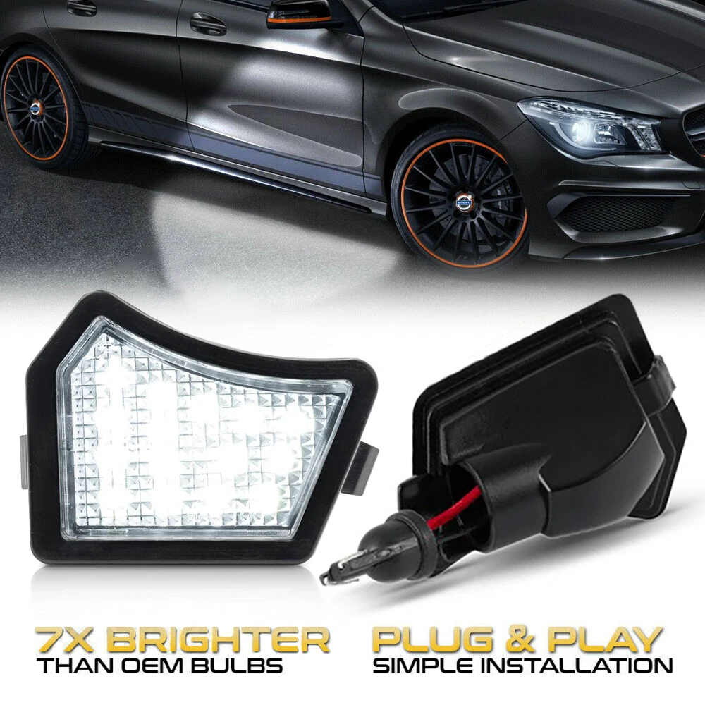 2Pcs 6000K White LED Under Side Mirror Light Puddle Lamps For Volvo XC90 S60 V40 V70 V60 S40 Ⅱ V50 S80 C30 XC70 C70 | Автомобили и