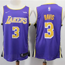 Мужская футболка с изображением Леброна Джеймса Энтони Дэвиса лейкерса из Нью-Джерси