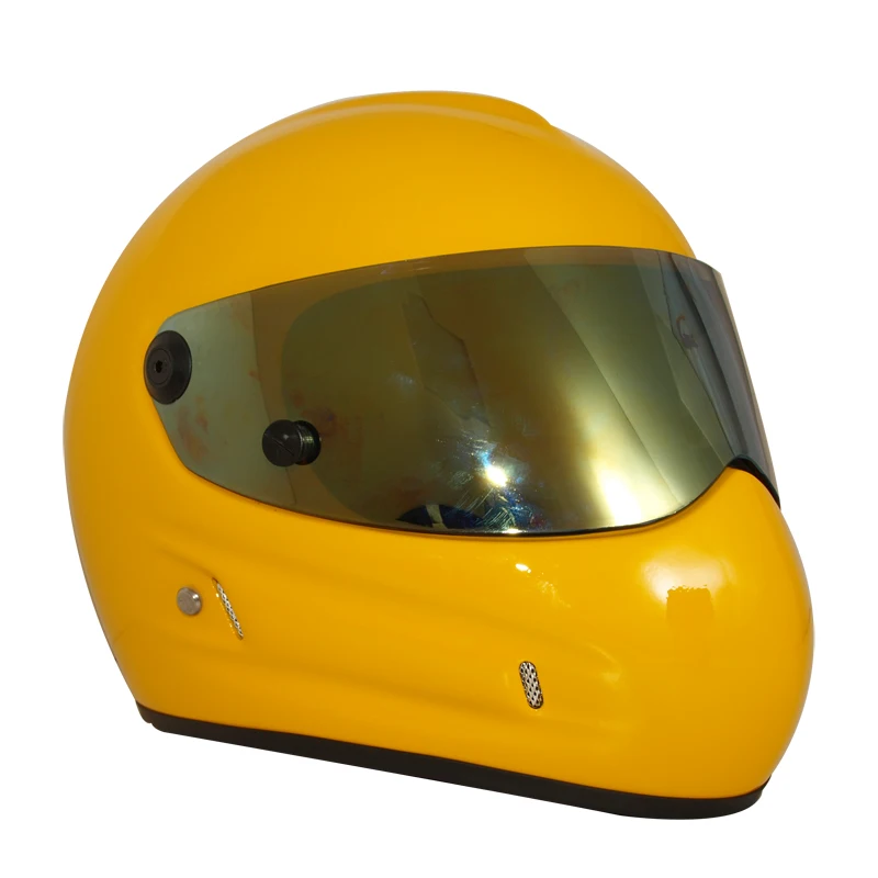 Горячая CRG ATV-3 яркий/матовый красный анфас мотоциклетный шлем для SIMPSON F1 Capacete De Moto Riding Cascos Motorrad S-XXL - Цвет: Yellow-gold lens