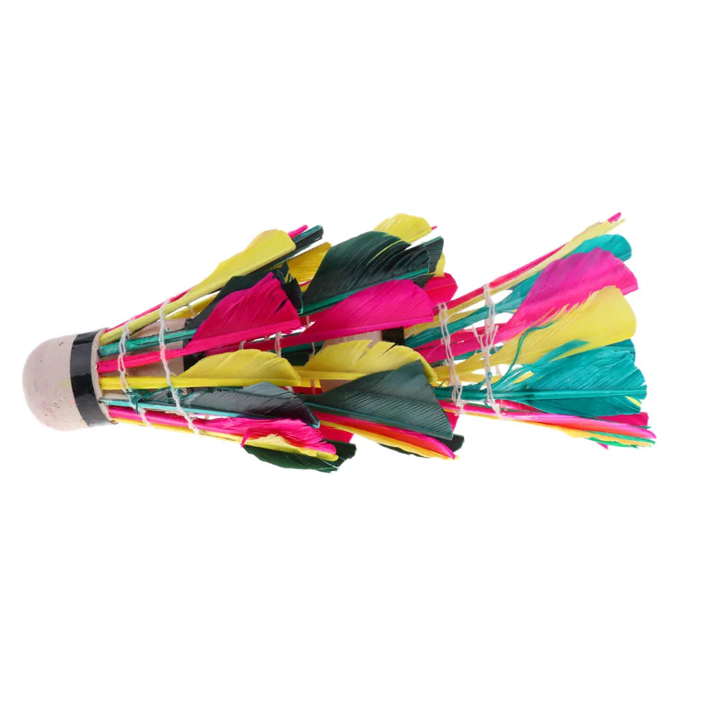 3 Pcs Feather Badminton Shuttlecocks Balls Colorful - kids children